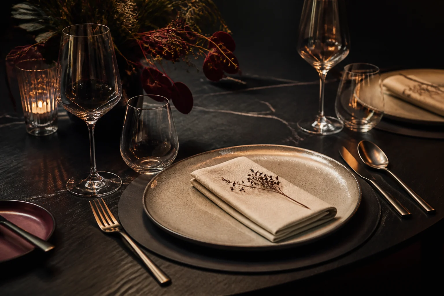 Escena editorial de mesa para un evento